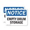 Signmission Empty Drum Storage Area, 14 in W x Rectangle, Plastic OS-2PACK-NS-P-1014-L-15619 - alternate 1